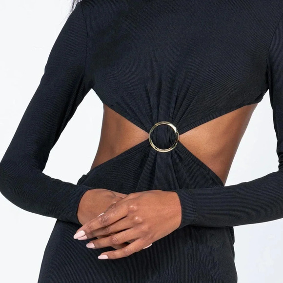 NEW‎ Princess Polly Black Midi Dress* Size 0 - Picture 2 of 4